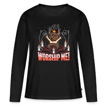 Adorez-moi - T-shirt manches longues Premium bio Femme - noir - Devant - Julia (174cm)