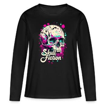 Skull Fiction Totenkopf Totenschädel - T-shirt manches longues Premium bio Femme - noir - Devant - Julia (174cm)