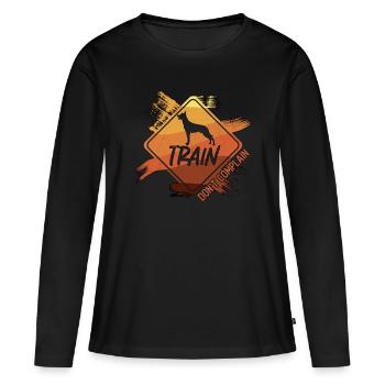 Train de dresseurs de chiens d’assistance Ne vous plaignez pas du propriétaire de chien - T-shirt manches longues Premium bio Femme - noir - Devant - Julia (174cm)