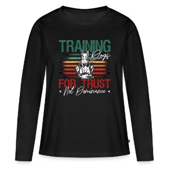 Formation de dresseur de chiens d’assistance pour le maître-chien de confiance - T-shirt manches longues Premium bio Femme - noir - Devant - Julia (174cm)
