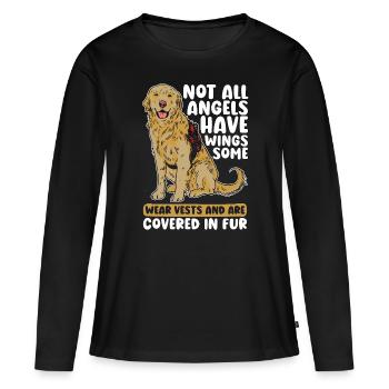 Dresseur de chiens d’assistance Tous les anges n’ont pas de propriétaire de chien - T-shirt manches longues Premium bio Femme - noir - Devant - Julia (174cm)