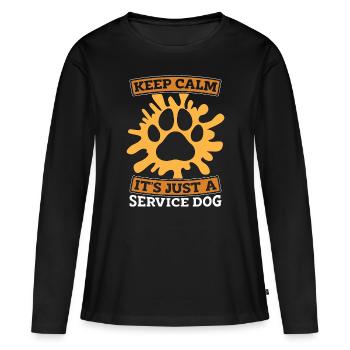 Dresseur de chiens d’assistance Keep Calm C’est juste Trainer - T-shirt manches longues Premium bio Femme - noir - Devant - Julia (174cm)
