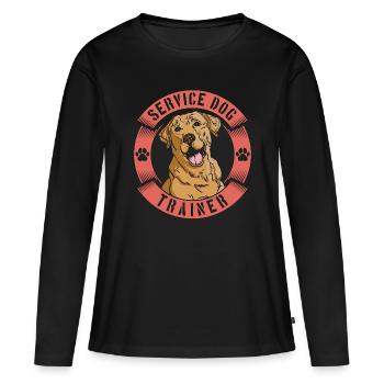 Dresseur de chiens d’assistance Dresseur d’école d’animaux de compagnie Propriétaire de chien - T-shirt manches longues Premium bio Femme - noir - Devant - Julia (174cm)