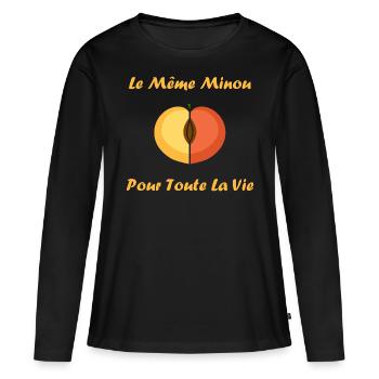 EVG Le Même Minou pour toute la vie - T-shirt manches longues Premium bio Femme - noir - Devant - Julia (174cm)
