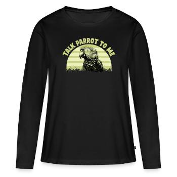 Perruche Perroquet Perroquet Propriétaire - T-shirt manches longues Premium bio Femme - noir - Devant - Julia (174cm)