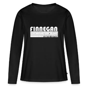 FINNEGAN Geschenkname Personalisiert - Frauen Premium Bio Langarmshirt - Schwarz - Vorne - Julia (174cm)