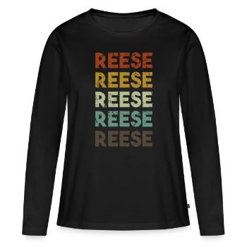 Reese Vintage 80s Style - Women's Premium Organic Long Sleeve Shirt - black - Front - Julia (174cm)
