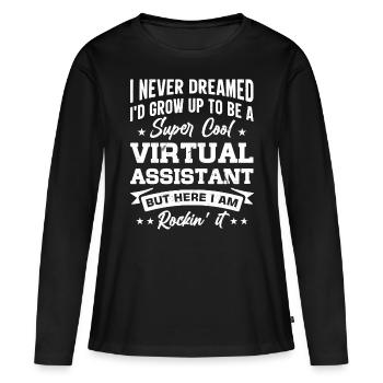 Freelance Profession Indépendant Virtuel - T-shirt manches longues Premium bio Femme - noir - Devant - Julia (174cm)