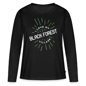 Producteurs d’œufs de campagne de village de fille de la Forêt-Noire - T-shirt manches longues Premium bio Femme - noir - Devant - Julia (174cm)