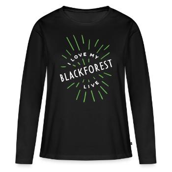 Village de la Forêt-Noire Pays Producteurs d’oeufs Amoureux de la nature - T-shirt manches longues Premium bio Femme - noir - Devant - Julia (174cm)