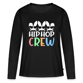 Hip Hop Crew Saying Easter Bunny Sunglasses - Women's Premium Organic Long Sleeve Shirt - black - Front - Julia (174cm)