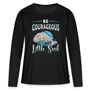 Dugong Soyez de courageuses petites créatures marines - T-shirt manches longues Premium bio Femme - noir - Devant - Julia (174cm)