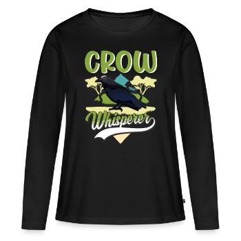 Chuchoteurs de corbeaux Corbeau Crow Crow éleveur de corbeaux - T-shirt manches longues Premium bio Femme - noir - Devant - Julia (174cm)