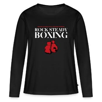 Gants de boxe Rock Steady avec un plus grand objectif - T-shirt manches longues Premium bio Femme - noir - Devant - Julia (174cm)