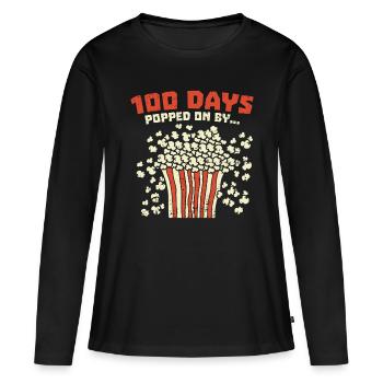 100th Day Of School 100 Days Popped - Women's Premium Organic Long Sleeve Shirt - black - Front - Julia (174cm)