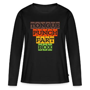 Tongue Punch Fart Box Funny Sexual - Women's Premium Organic Long Sleeve Shirt - black - Front - Julia (174cm)