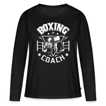 Entraîneur de boxe - Kickboxing Kickboxer Gym Boxer - T-shirt manches longues Premium bio Femme - noir - Devant - Julia (174cm)