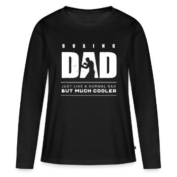Boxen Papa Boxen - Frauen Premium Bio Langarmshirt - Schwarz - Vorne - Julia (174cm)