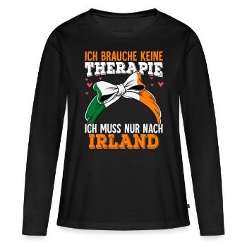 Irland - Frauen Premium Bio Langarmshirt - Schwarz - Vorne - Julia (174cm)