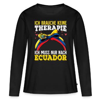 Ecuador - Frauen Premium Bio Langarmshirt - Schwarz - Vorne - Julia (174cm)