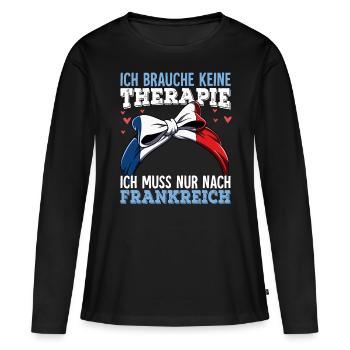 Frankreich - Frauen Premium Bio Langarmshirt - Schwarz - Vorne - Julia (174cm)