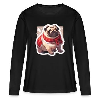 Carlin Carlin Chien Carlin Noël Carlin Noël - T-shirt manches longues Premium bio Femme - noir - Devant - Julia (174cm)