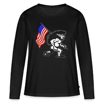 Folklore, Créatures mythiques, Amérindiens, Pukwudgie - T-shirt manches longues Premium bio Femme - noir - Devant - Julia (174cm)