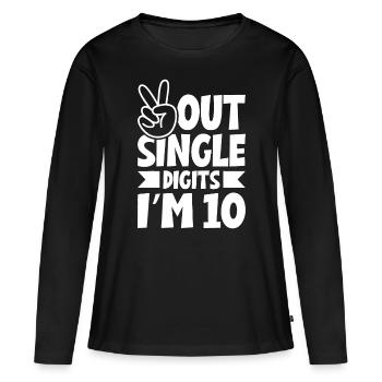 Peace Out einstellig I'm 10 Digits Tie Dye - Frauen Premium Bio Langarmshirt - Schwarz - Vorne - Julia (174cm)