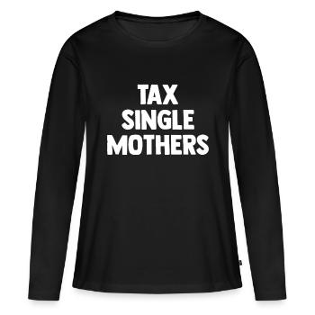 STEUER ALLEINERZIEHENDE MÜTTER - Frauen Premium Bio Langarmshirt - Schwarz - Vorne - Julia (174cm)