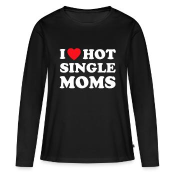 Ich herz heiße mütter, alleinerziehende mutter - Frauen Premium Bio Langarmshirt - Schwarz - Vorne - Julia (174cm)