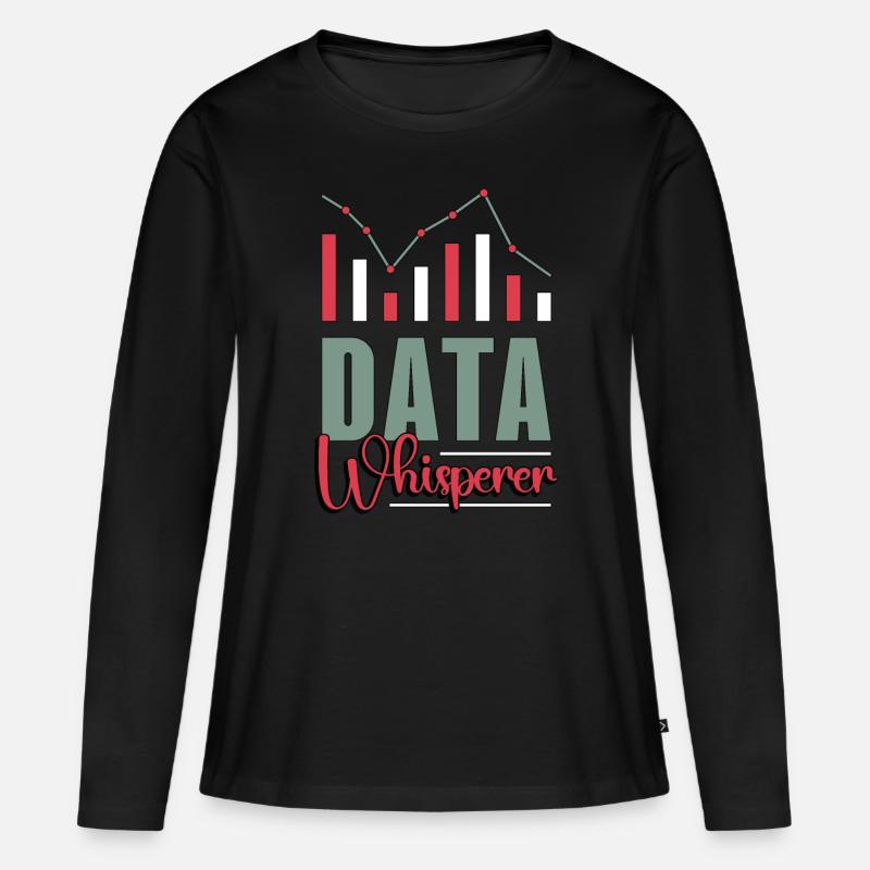 Data Analyst Data Whisperer Computer Science Coder - Frauen Premium Bio Langarmshirt - Schwarz