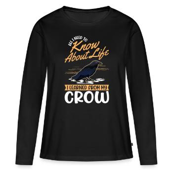 Cadeau Corbeau Corbeau Corbeau Corbeau - T-shirt manches longues Premium bio Femme - noir - Devant - Julia (174cm)