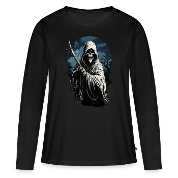 Spooky Halloween Grim Reaper Grim Reaper - Women's Premium Organic Long Sleeve Shirt - black - Front - Julia (174cm)