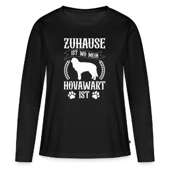 Hovawart ist mein Zuhause Derber Bauernhund - Frauen Premium Bio Langarmshirt - Schwarz - Vorne - Julia (174cm)