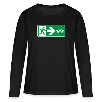 Sortie de secours VTT Descente - T-shirt manches longues Premium bio Femme - noir - Devant - Julia (174cm)
