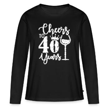 Bravo à 40 ans Joyeux 40e anniversaire - T-shirt manches longues Premium bio Femme - noir - Devant - Julia (174cm)