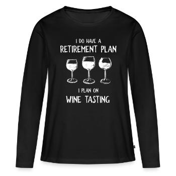 J’ai un plan de retraite - T-shirt manches longues Premium bio Femme - noir - Devant - Julia (174cm)