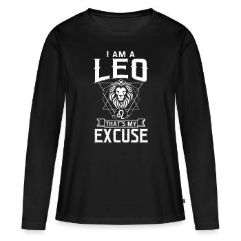 Lion art graphique juillet août cadeaux d’anniversaire - T-shirt manches longues Premium bio Femme - noir - Devant - Julia (174cm)