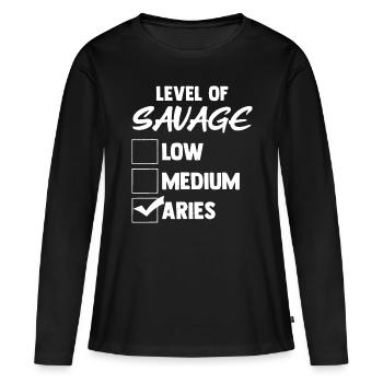 Aries Zodiac Birthday Gift bday celebrants - Women's Premium Organic Long Sleeve Shirt - black - Front - Julia (174cm)