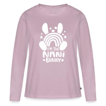 Oeufs de Pâques arc-en-ciel mignons - T-shirt manches longues Premium bio Femme - rose poudré - Devant - Julia (174cm)