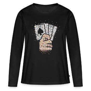 Tricksters, Tours de cartes, Magiciens de scène, Magiciens - T-shirt manches longues Premium bio Femme - noir - Devant - Julia (174cm)