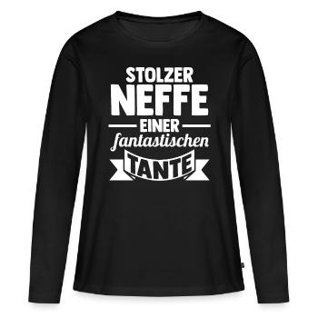 Tante Neffe - Frauen Premium Bio Langarmshirt - Schwarz - Vorne - Julia (174cm)