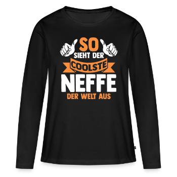 Coolste Neffe - Frauen Premium Bio Langarmshirt - Schwarz - Vorne - Julia (174cm)