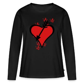 Chagrin d’amour Chagrin d’amour - T-shirt manches longues Premium bio Femme - noir - Devant - Julia (174cm)