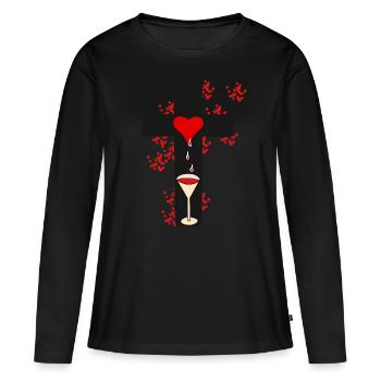 Rituel Occulte Croix Dark Halloween Satan Vaudou - T-shirt manches longues Premium bio Femme - noir - Devant - Julia (174cm)