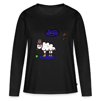 Bad weather: sheep, rain cloud, rain, mutton - Women's Premium Organic Long Sleeve Shirt - black - Front - Julia (174cm)