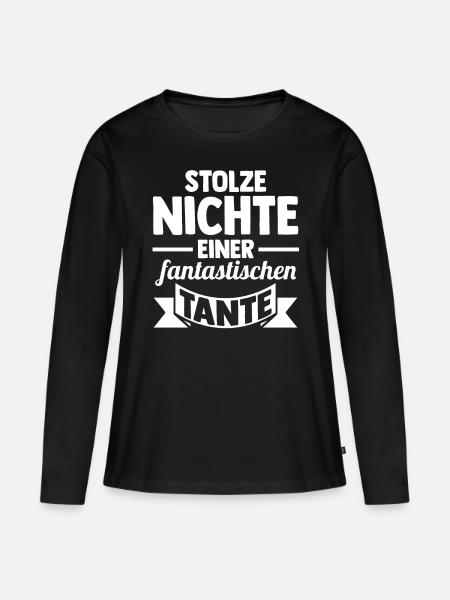 Tante Nichte - Frauen Premium Bio Langarmshirt - Schwarz