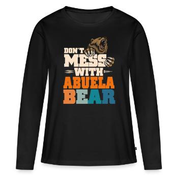 Ne plaisantez pas avec l’ours Abuela - T-shirt manches longues Premium bio Femme - noir - Devant - Julia (174cm)
