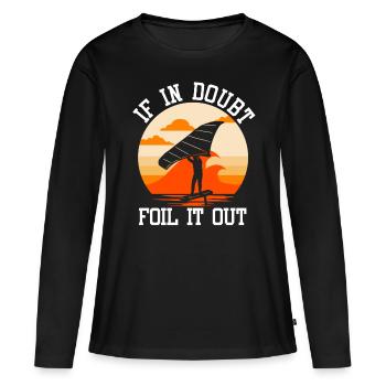 Wingsurfing Foil Wing Wing Boarding Wing Foiling - T-shirt manches longues Premium bio Femme - noir - Devant - Julia (174cm)