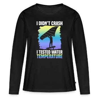 Wingsurfing Foil Wing Wing Boarding Wing Foiling - T-shirt manches longues Premium bio Femme - noir - Devant - Julia (174cm)
